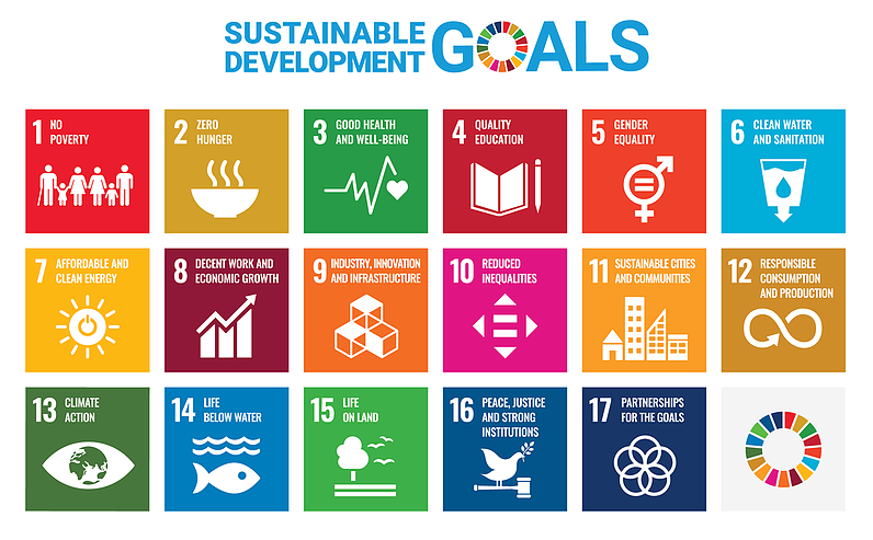 Table of 17 Sustainable Development Goals